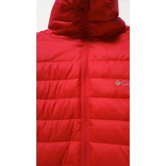 Columbia Red/Black Powder Pillow Hybrid Puffer Jacket Women's Small - Picture 8 of 16